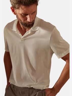 🔥JAMES PERSE Classic Cream Supima Cotton Polo Sz M Mint cond Price Firm!